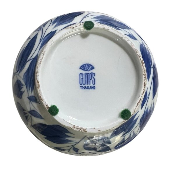 Vintage Gumps Ceramic Floral Vase, Blue and White, Great Condition - 5.5" - Picture 3 of 4